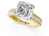 Yellow gold Asscher Solitaire Diamond Ring with Channel-Set Band and Four-Prong Setting_22