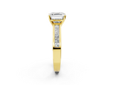 Yellow gold Asscher Solitaire Diamond Ring with Channel-Set Band and Four-Prong Setting_23