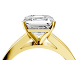 Yellow gold Asscher Solitaire Diamond Ring with Channel-Set Band and Four-Prong Setting_25