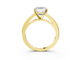 Yellow gold Asscher Solitaire Diamond Ring with Four-Prong Setting and Classic Band_25
