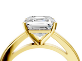 Yellow gold Asscher Solitaire Diamond Ring with Four-Prong Setting and Classic Band_26