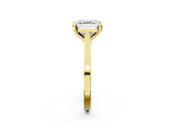Yellow gold Asscher Solitaire Diamond Ring with Four-Prong Setting and Tapered Band 3