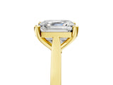 Yellow gold Asscher Solitaire Diamond Ring with Four-Prong Setting and Tapered Band