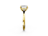Yellow gold Asscher Solitaire Diamond Ring with Four-Prong Setting on a Plain Band_39