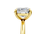 Yellow gold Asscher Solitaire Diamond Ring with Four-Prong Setting on a Plain Band_42