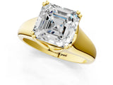 Yellow gold Asscher Solitaire Diamond Ring with Six-Prong Cathedral Setting_34