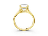 Yellow gold Asscher Solitaire Diamond Ring with Six-Prong Cathedral Setting_36