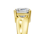 Yellow gold Asscher Solitaire Diamond Ring with Six-Prong Cathedral Setting_38