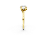 Yellow gold Asscher Solitaire Diamond Ring with Six-Prong Setting and Tapered Band_29