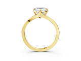 Yellow gold Asscher Solitaire Diamond Ring with Six-Prong Setting and Tapered Band_30