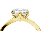 Yellow gold Asscher Solitaire Diamond Ring with Six-Prong Setting and Tapered Band_31