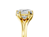 Yellow gold Asscher Solitaire Diamond Ring with Six-Prong Setting and Tapered Band_32