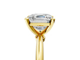 Yellow gold Asscher Solitaire Diamond Ring with Six-Prong Setting on a Classic Band 5