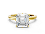 Yellow gold Asscher Solitaire Diamond Ring with Six-Prong Setting on a Classic Band_38