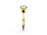Yellow gold Asscher Solitaire Diamond Ring with Six-Prong Setting on a Classic Band_40