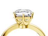 Yellow gold Asscher Solitaire Diamond Ring with Six-Prong Setting on a Classic Band_42