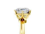Yellow gold Asscher Solitaire Diamond Ring with Six-Prong Setting on a Classic Band_43