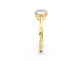 Yellow gold Asscher Solitaire Diamond Ring with Split Shank and Four-Prong Setting_14