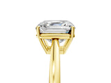 Yellow gold Asscher Solitaire Diamond Ring with Split Shank and Four-Prong Setting_17