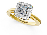 Yellow gold Asscher Solitaire Diamond Ring with Split Shank and Four-Prong Setting_38