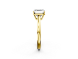 Yellow gold Asscher Solitaire Diamond Ring with Split Shank and Four-Prong Setting_39