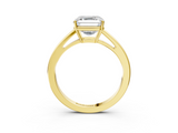 Yellow gold Asscher Solitaire Diamond Ring with Split Shank and Four-Prong Setting_40
