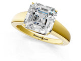 Yellow gold Asscher Solitaire Diamond Ring with Tapered Band and Four-Prong Setting_67