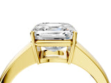 Yellow gold Asscher Solitaire Diamond Ring with Tapered Band and Four-Prong Setting_70