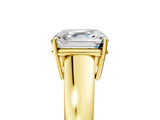 Yellow gold Asscher Solitaire Diamond Ring with Tapered Band and Four-Prong Setting_71