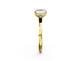 Yellow gold Asscher Solitaire Diamond Ring with Thin Band and Four-Prong Setting_39