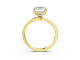 Yellow gold Asscher Solitaire Diamond Ring with Thin Band and Four-Prong Setting_40