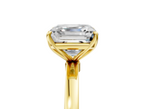 Yellow gold Asscher Solitaire Diamond Ring with Thin Band and Four-Prong Setting_42