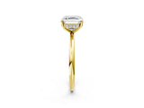 Yellow gold Asscher Solitaire Diamond Ring with a Classic Band and Four-Prong Setting 2