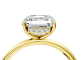 Yellow gold Asscher Solitaire Diamond Ring with a Classic Band and Four-Prong Setting 4