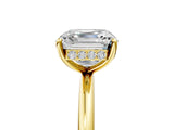 Yellow gold Asscher Solitaire Diamond Ring with a Classic Band and Four-Prong Setting 5