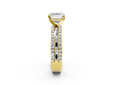 Yellow gold Asscher Solitaire Diamond with Pave and Channel Set Band_24
