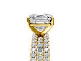Yellow gold Asscher Solitaire Diamond with Pave and Channel Set Band_27