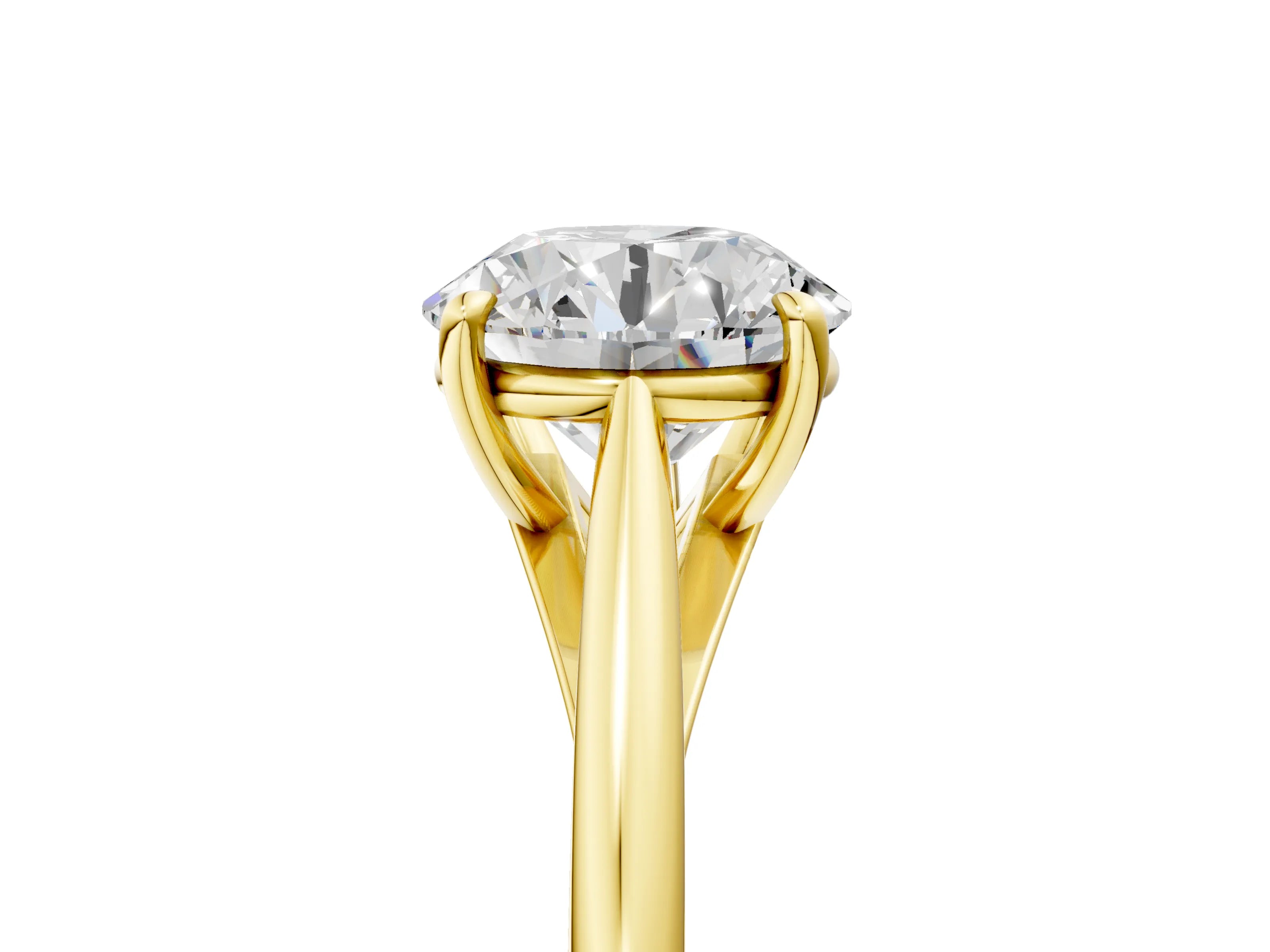 Yellow gold Asscher Solitaire Engagement Ring with Four-Prong Setting and Classic Band 5