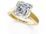 Yellow gold Asscher Solitaire Engagement Ring with Four-Prong Setting and Tapered Band_23
