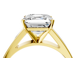 Yellow gold Asscher Solitaire Engagement Ring with Four-Prong Setting and Tapered Band_26