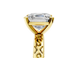 Yellow gold Asscher Solitaire Engagement Ring with Scrollwork Band and Four-Prong Setting_28