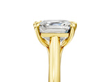 Yellow gold Asscher Solitaire Engagement Ring with Six-Prong Setting and Classic Band