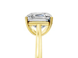 Yellow gold Asscher Solitaire Heart Prong Engagement Ring with Tapered Band_92