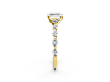 Yellow gold Asscher Solitaire Marquise Side Stone Prong Setting Ring_9