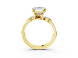 Yellow gold Asscher Solitaire Marquise Twist Band with Six-Prong Setting_10