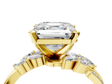 Yellow gold Asscher Solitaire Marquise Twist Band with Six-Prong Setting_11