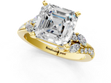Yellow gold Asscher Solitaire Marquise Twist Band with Six-Prong Setting_8