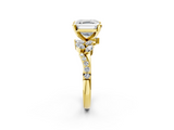 Yellow gold Asscher Solitaire Marquise Twist Band with Six-Prong Setting_9