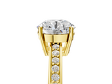 Yellow gold Asscher Solitaire Pavé Band Prong Setting Ring_11