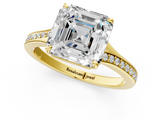 Yellow gold Asscher Solitaire Pavé Band with Four-Prong Setting_29